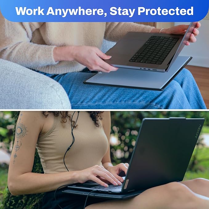 DefenderShield Laptop Pad for EMF Protection – DefenderPad EMF Blocker Pad That Protects from Heat, Battery & Wireless RF Emissions – Durable, Non-Slip Design for Laptops Up to 17” – Black (Pack of 2)