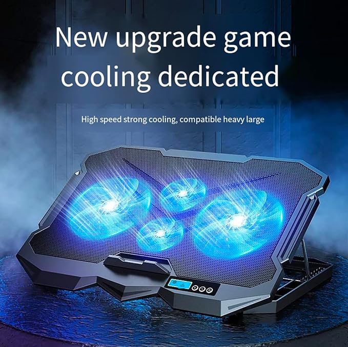 Laptop Cooling pad for Asus ROG Zephyrus G14 Gaming laptops, Laptop Cooler with 4 Fans, LCD Display Screen, 4 Height, 2 USB-A Port Laptop Stand