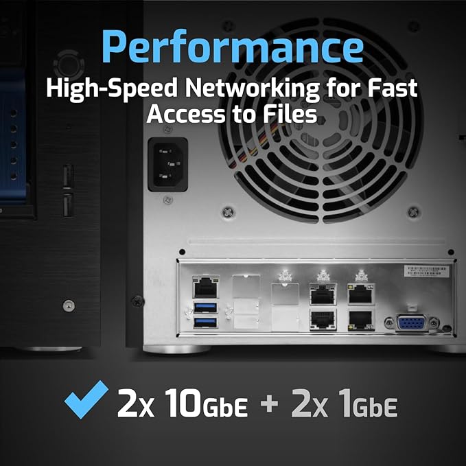 OWC 100TB Jupiter Mini 5-Bay Desktop NAS System with Intel Xeon Up to 2.7Ghz, 32GB Memory, Double 10GbE, TrueNAS™ Scale OS
