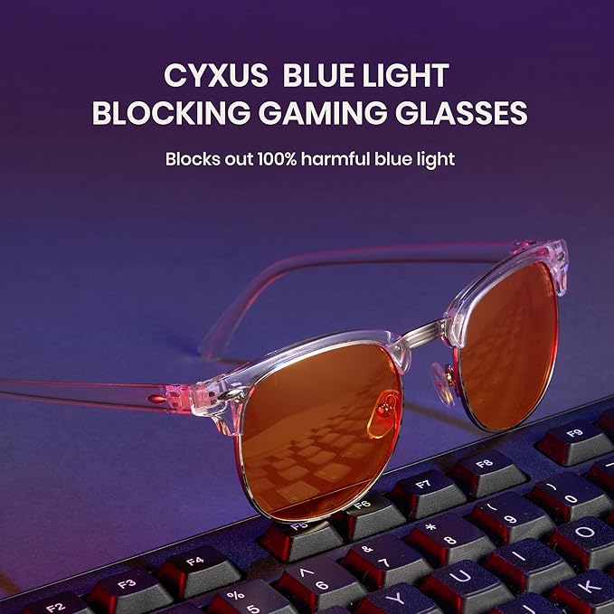 Cyxus Orange Blue Light Blocking Glasses for Men Women Gaming Glasses Redece Eye Strain Sleep Better 8056Z76