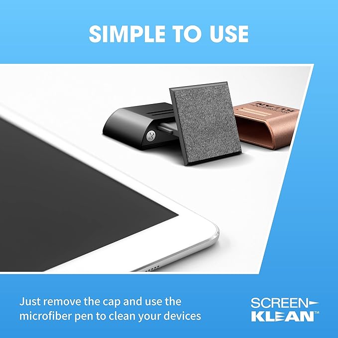 CarbonKlean ScreenKlean Tablet Screen Cleaner - Compatible with iPad, Android & Amazon Tablet - with Carbon Microfiber Tech-Electroplated Rose Gold-1 Count (Pack of 1)