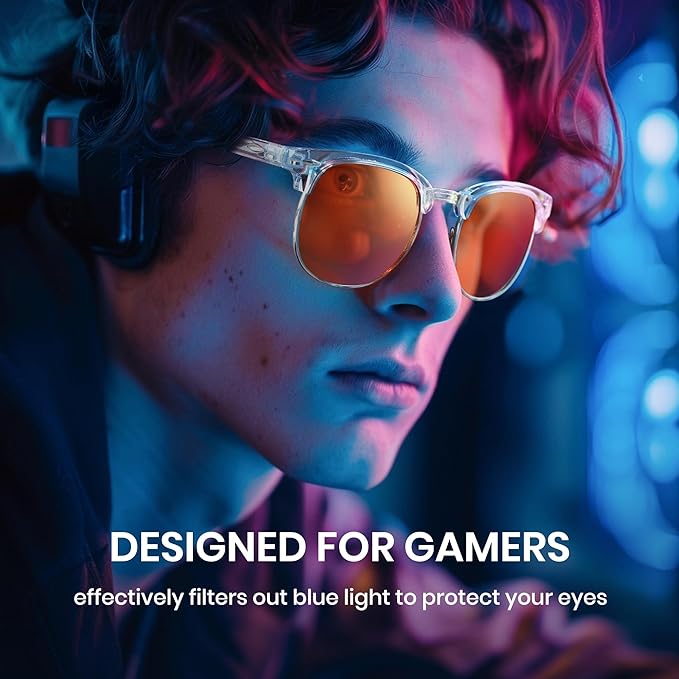 Cyxus Orange Blue Light Blocking Glasses for Men Women Gaming Glasses Redece Eye Strain Sleep Better 8056Z76