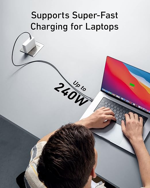 Anker USB C Cable(3.3FT, 240W), USB 4 Data Cable, 40Gbps, 8K HD Display, Thunderbolt 4/3 Compatible, for iPhone 17, MacBook, Hub, Docking and More