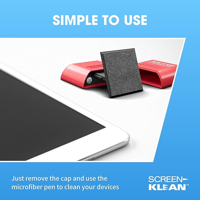 CarbonKlean ScreenKlean Tablet Screen Cleaner - Compatible with iPad, Android & Amazon Tablet - with Carbon Microfiber Tech-Injected Pink-1 Count (Pack of 1)