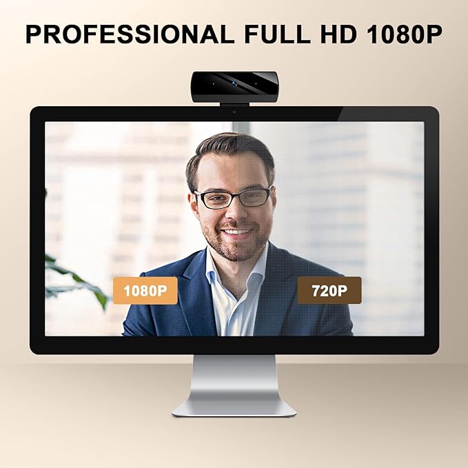 1080P Webcam with Microphone, Full HD Video Calling Web Camera, HD Light Correction Streaming Webcam for Zoom/Skype/Teams, Plug and Play PC Camera Web cam for Windows & Mac