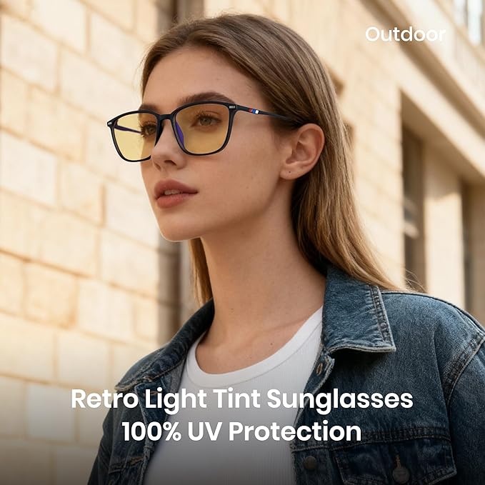 Cyxus Amber Blue Light Blocking Glasses Men Women for Gaming Computer TR90 frame Anti Eyestrain UV400 8208