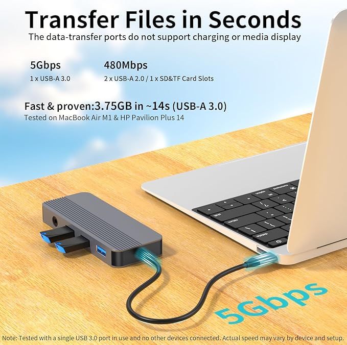 Docking Station Dual Monitor, 10-in-1 USB C Hub with Dual 4K HDMI, VGA, 100W PD, 1 x USB 3.0, 2 x USB 2.0, SD/TF Card Reader, 3.5mm Audio, Ideal for HP/Dell/Lenovo/Mac Laptops