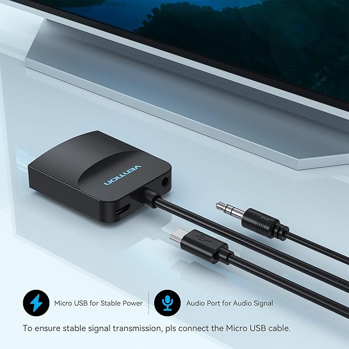 VENTION VGA to HDMI 3.3FT - 1080P Video Dongle Adaptador VGA Converter with Audio Cable and Micro USB Cable, Male to Female for PC,Monitor HDTV (Note: Not Bi-Directional)