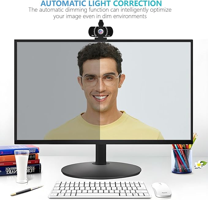 Akyta 1080P PC Webcam, Plug and Play USB C Camera with Microphone/Privacy Cover/Stand/Adapter & Wide Angle 110°, Web Camera for Desktop Computer PC Mac Video Calling/Zoom Conference