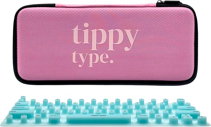 TIPPY TYPE Raised Keyboard Cover for Long Nails - Fits MacBook Pro & Air, iPad 13", & Magic Keyboard (No Numpad) -Silicone -The Original -Comfortable Typing, Quiet, Nail Protection (Aquamarine)