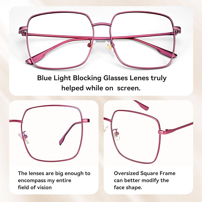 Dollger Blue Light Blocking Glasses women Anti Glare UV Filter Computer Gaming Glasses Retro matal square Eyeglasses Frame