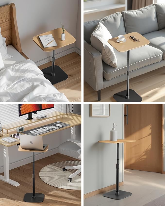 Viozon Floor Laptop Stand for Bed,Laptop Table, Small & Portable Standing Desk with Adjustable Height 26.7"-36.62", Quick Installation for Office,Conference Room,Living Room,Home Office,Bed/Sofa Side