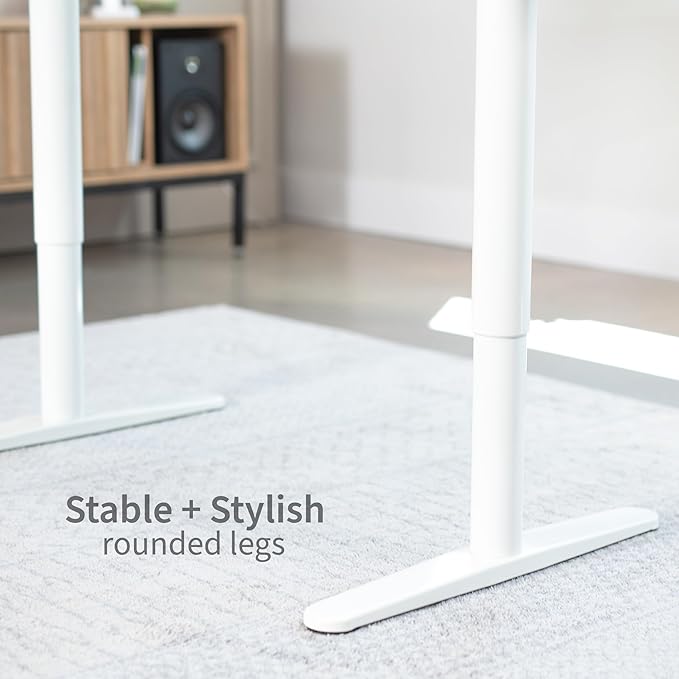 VIVO Electric Single Motor Standing Desk Frame for 41 to 74 in Table Tops, Memory Height Adjustment, Frame Only, White, DESK-E151EW