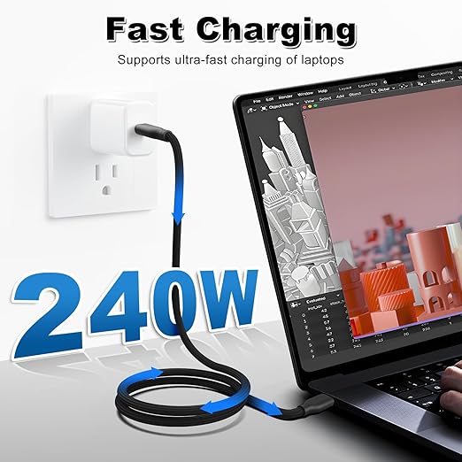 USB 4 Cable 16.5FT /5M, 20Gbps Data Transfer & 240W PD 3.1 Charging, Supports 5K/4K@60Hz Video, Compatible with Thunderbolt 4/3, MacBook, SSD, Docking Station, VR Headset, XPS, Surface Pro,black
