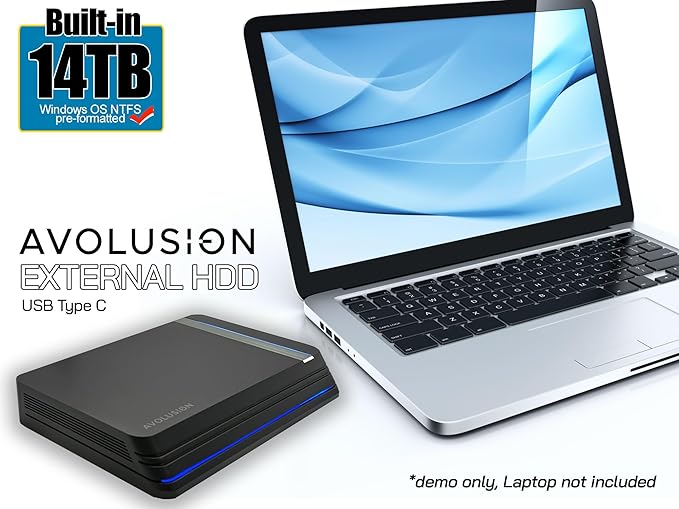 Avolusion PRO-X USB 3.0 External Hard Drive for WindowsOS Desktop PC/Laptop (Black) - 2 Year Warranty (14TB) (Renewed)