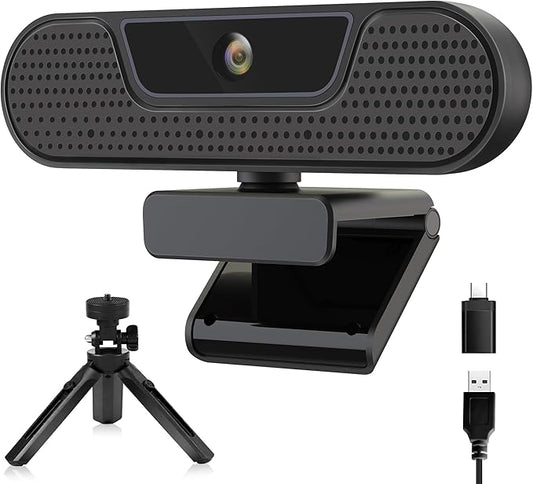 saylas 4K Webcam with 4 Noise Cancellation Microphone, W8GS Web Cam, Privacy Cover, 85° FOV, Plug & Play Web Streaming Camera for Computer, USB Webcam for Pc, Laptop, Desktop, Mac