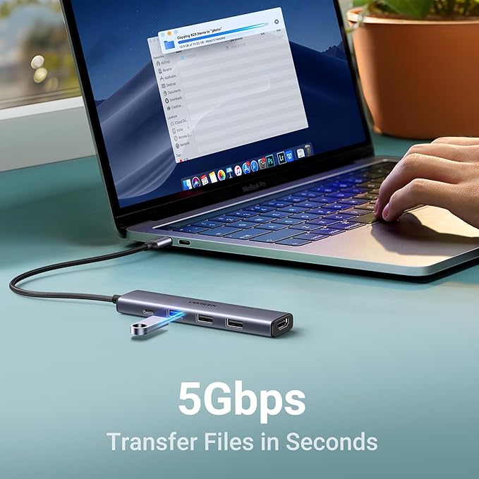 UGREEN USB C Hub 5 in 1 Multiport Adapter Revodok 105 4K HDMI, 100W Power Delivery, 3 USB-A Data Ports, USB C Dongle for MacBook Pro/Air, iPad Pro, iMac, iPhone 16 Pro/Pro Max, XPS, Thinkpad
