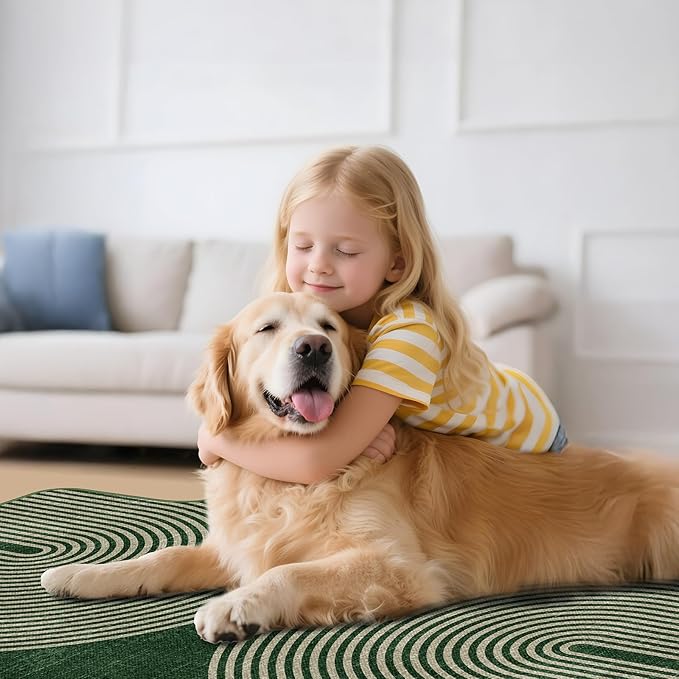 Office Chair Mat for Hardwood Floor & Tile Floor,36"X 48" Heavy Duty Desk Chair Mat for Hard Floors, Under Desk Rug for Rolling Computer Chair,Anti Slip,Low Pile Carpet Protector-Convex Geo Green