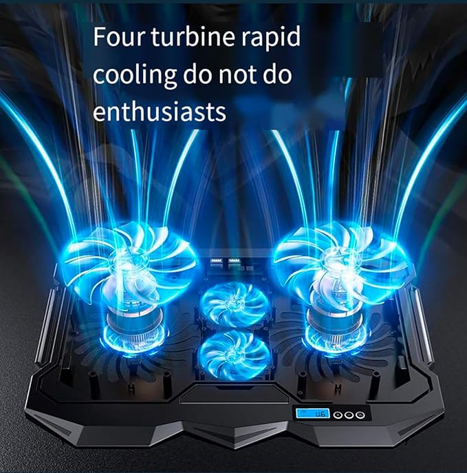 Cooling pad for Hp Victus 15.6 inch Gaming Laptop Gaming laptops, Laptop Cooler with 4 Fans, LCD Display Screen, 4 Height, 2 USB-A Port Laptop Stand
