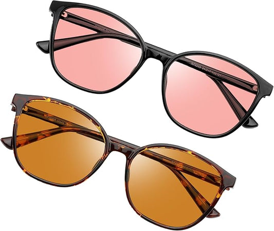 Women's Blue Light Blocking Glasses, TR90 Frame Computer Gaming Glasses Anti Eyestrain & UV Glare RF6208
