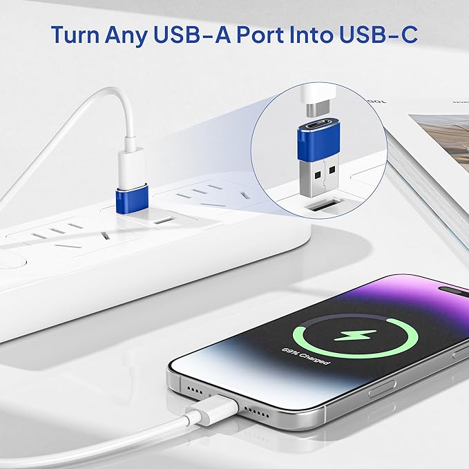 Elebase for Apple Watch Series 11 SE Ultra 3 Adapter,USB to USB C Adaptor,Type C Female to A Male Cable Converter for iWatch 9 10 9,Airpods 4 2,iPad 8th 9th 10th Air 4th 5th Mini 7 7th 6th Yubico