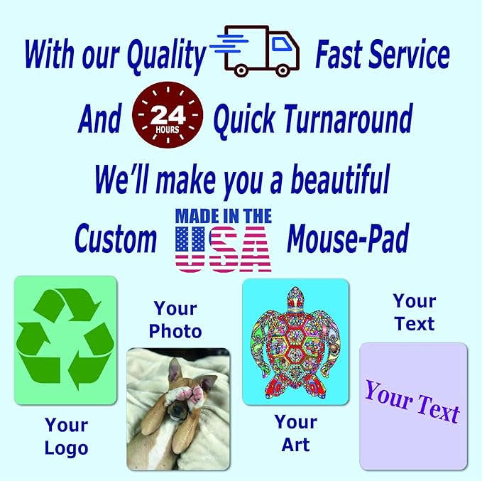 Personalized Mouse Pad - Add Pictures, Text, Logo or Art Design and Make Your Own Customized Mousepad. Each Custom Mouse Mat Comes in a Colorful Gift Bag. Personalized Your Gaming Mousepad (Vertical)