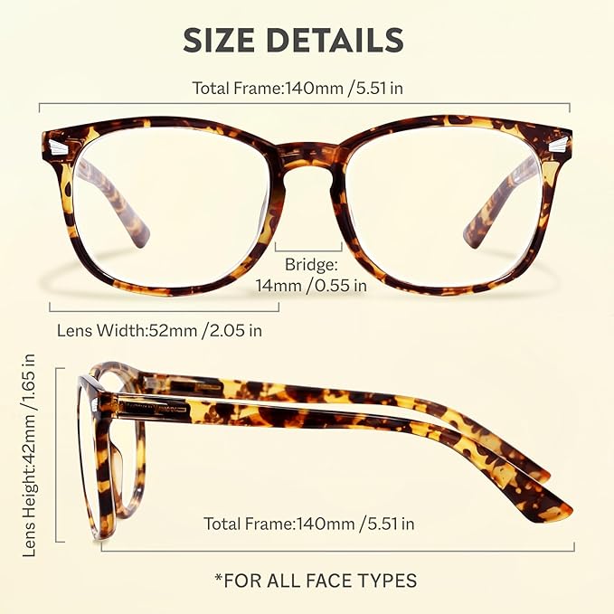 Blue Light Glasses for Woman Men | 99% Blue Light Blocking Glasses | Computer Glassess | Gaming | TV Phone Screen Reader Square Frame | Anti Eyestrain & UV Glare,1 Pack