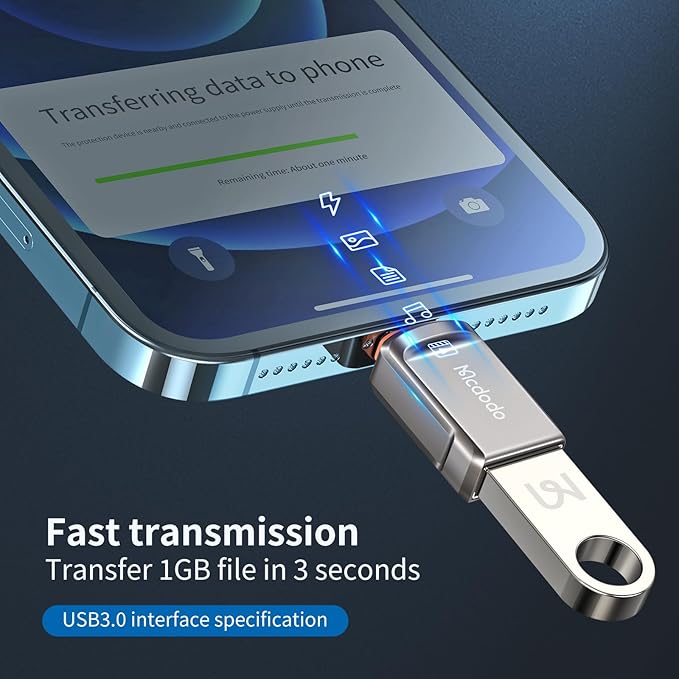 mcdodo Lightning Male to USB3.0 Female Adapter OTG Cable,USB Camera Adapter OTG Data Sync Cable 2 Pack Support Camera Card Reader for iPhone Mouse and Keyboard Hub,Piano Converter,USB Disk Connection