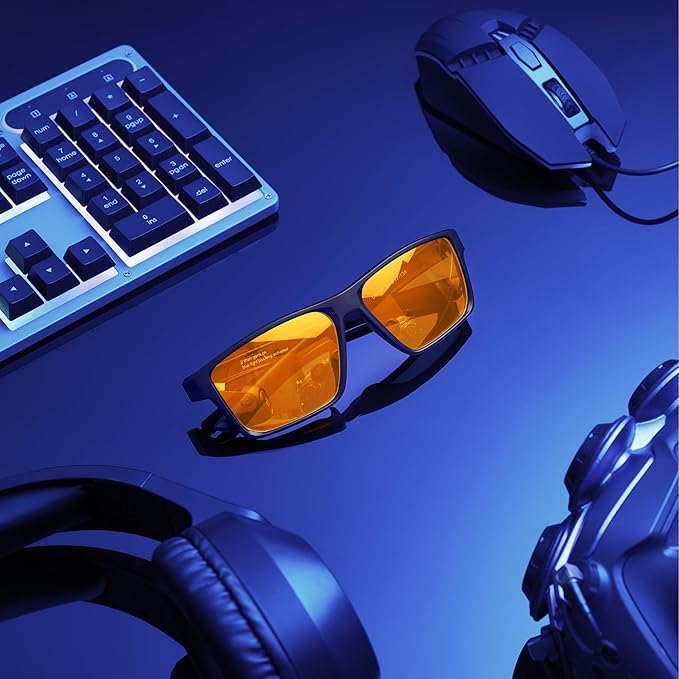 Titan Gaming Glasses, Blue Light Blocking, Night Driving Glasses for Men, Computer Protection, Gift for Gamers