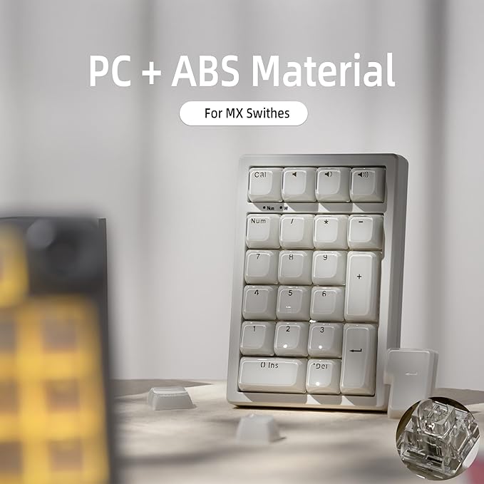 XVX Jelly Keycaps, Ceramic Style Keyboard Keycaps, White Shine Through Keycap Set OEM Profile Compatible with 61/68/84/87/98/100 ANSI and ISO Layout MX Switches Mechanical Keyboard