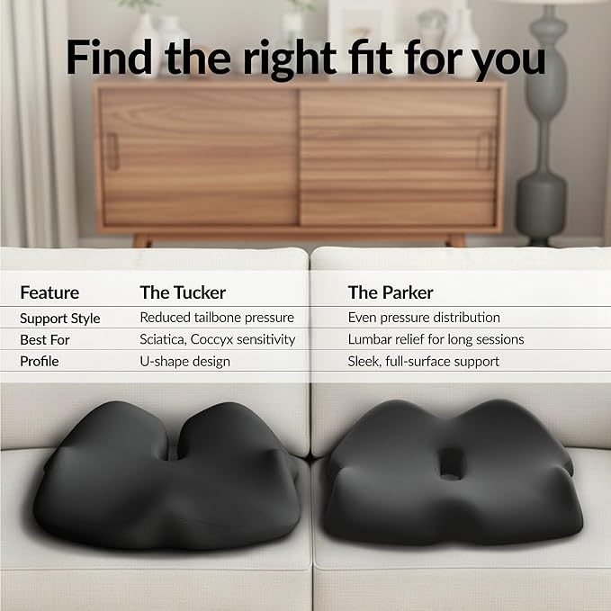 Everlasting Comfort Doctor Recommended Memory Foam Seat Cushion for Office Chairs & Car - Ergonomic Office Desk Accessories - Cushions for Tailbone Pain Relief, Sciatica (Charcoal Black, XX-Large)