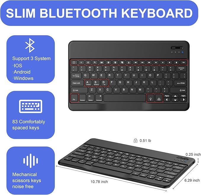 Soke Keyboard Case for iPad Pro 13 Inch (M5 2025/M4 2024), 7-Color Backlit Detachable Bluetooth Keyboard, Folio Stand TPU Back Cover with Pencil Holder for iPad Pro 13", Black New