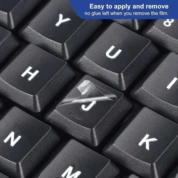 2PCS English Keyboard Letter Stickers - 3D Keyboard Letters Replacement Stickers English for Computer Laptop Desktop Keyboards, Borderless Alphabet Characters, Only Letter Leave on Keypads