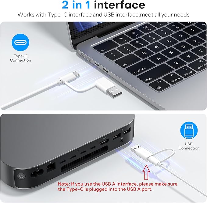 OMOTON Wired Keyboard Compatible with Mac, with Dual Interface (USB and Type-C), Numeric Keypad Compatible with MacBook Pro/Air, iMac, Mac mini/Pro Laptop, Purple