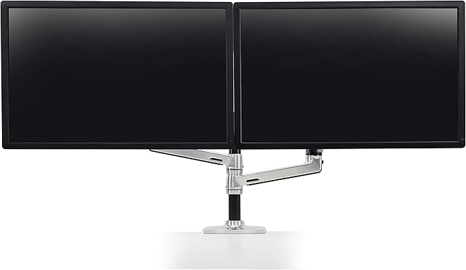 Ergotron – LX Vertical Stacking Dual Monitor Arm, VESA Desk Mount – for 2 Monitors Up to 24 Inches, 7 to 20 lbs Each – Polished Aluminum