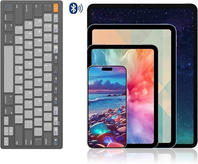 OMOTON Bluetooth Keyboard Compatible with iPad 10th Generation, iPad 10.2 (9th/8th/7th), iPad Pro 13/12.9/11 inch, iPad Air/Mini and More Bluetooth Enabled Devices, Graphite Gray