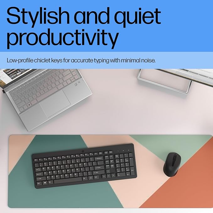 HP 220 Wireless Keyboard - 2.4GHz Connectivity w/Data Encryption - Low-Profile Chiclet Keys - Win/Mac - Laptop, PC Compatible - Shortcut Keys & Num Pad - LED Num, Caps, & Scroll Lock (‎‎805T2AA#ABA)