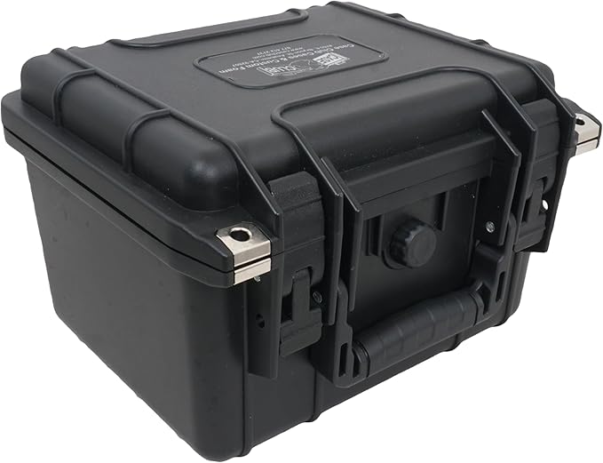 Case Club 14 External Hard Drive Case. Waterproof, Airtight, & Heavy Duty. Includes Pressure Relief Valve, Folding Handle, Padlock Holes, O-Ring Seal.