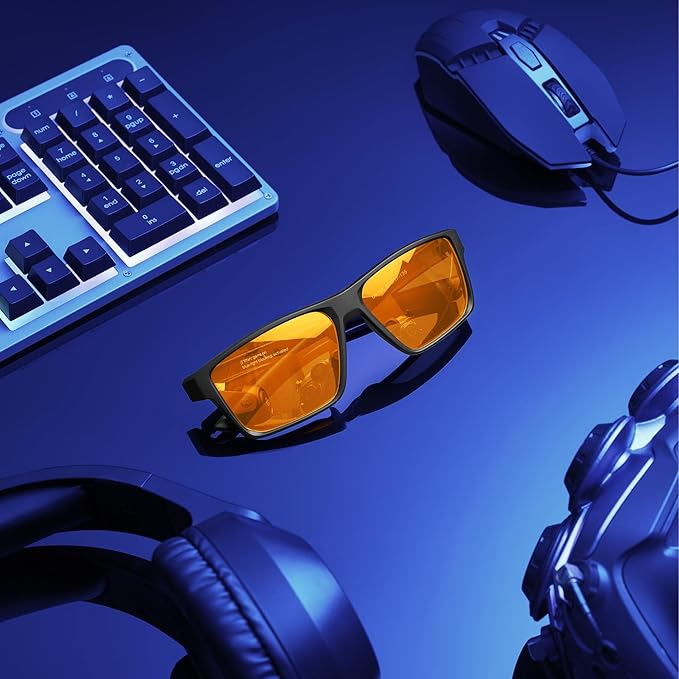 Titan Gaming Glasses, Blue Light Blocking, Night Driving Glasses for Men, Computer Protection, Gift for Gamers