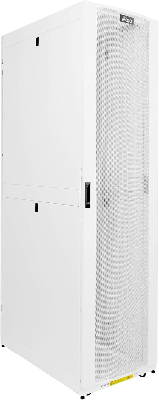Tecmojo 52U Server Rack Cabinet - PRE-Assembled 24inch Width 43inch Depth IT Network Equipment Cabinet Rack Enclosure with Casters - 3000lbs Weight Capacity(06White)