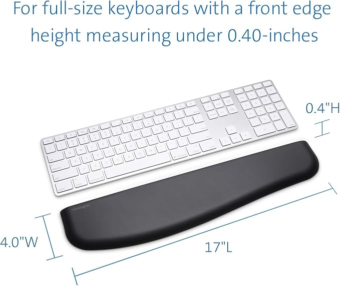 Kensington ErgoSoft Wrist Rest for Slim Keyboards, Black (K52800WW)