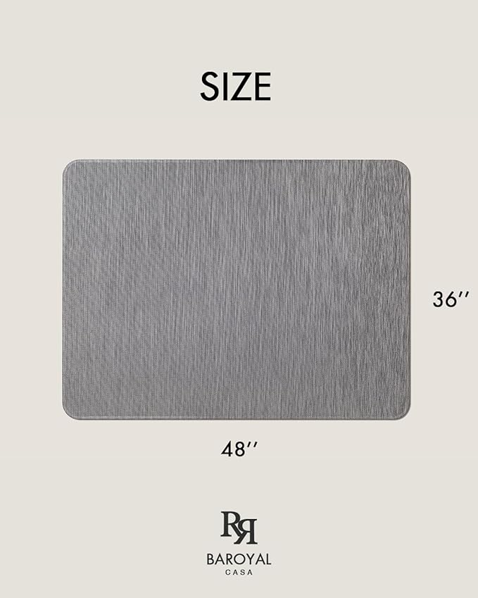 Office Chair Mat for Hardwood Floor Under Desk Computer Rolling Chair Mat for Wood/Tile Floor Non-Slip Heavy Duty Desk Rug PVC Plastic Hard Floor Protector 36" x 48" (Gray)