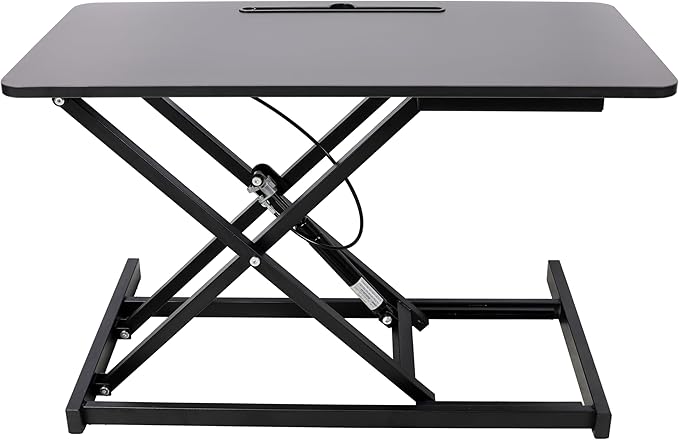 Standing Desk Converter, 32" Wide, Height Adjustable Sit Stand Up Desk Riser with Keyboard Tray, Desktop Workstation for Home Office Computer Laptop, Black