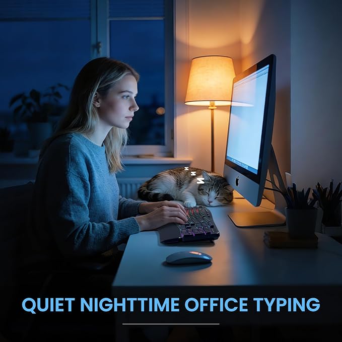Wireless RGB Backlit Keyboard, 2500mAh Rechargeable Keyboard with 15 RGB Lighting Effects, 5 Brightness Modes, Multimedia Keys, Silent Ergonomic Keyboard for PC Computer Laptop Windows Mac