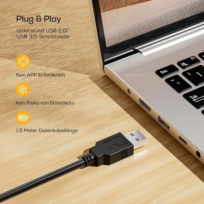 Nulaxy QHD 2K Webcam with Auto Light Correction, PC Camera with Dual Noise-Cancelling Mics, 1.5M USB Plug & Play, 92° Ultra Wide-Angle Lens with Privacy Cover, for Video Calling and Conferencing