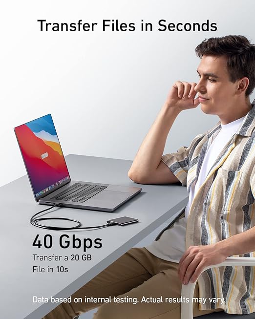 Anker USB C Cable(3.3FT, 240W), USB 4 Data Cable, 40Gbps, 8K HD Display, Thunderbolt 4/3 Compatible, for iPhone 17, MacBook, Hub, Docking and More