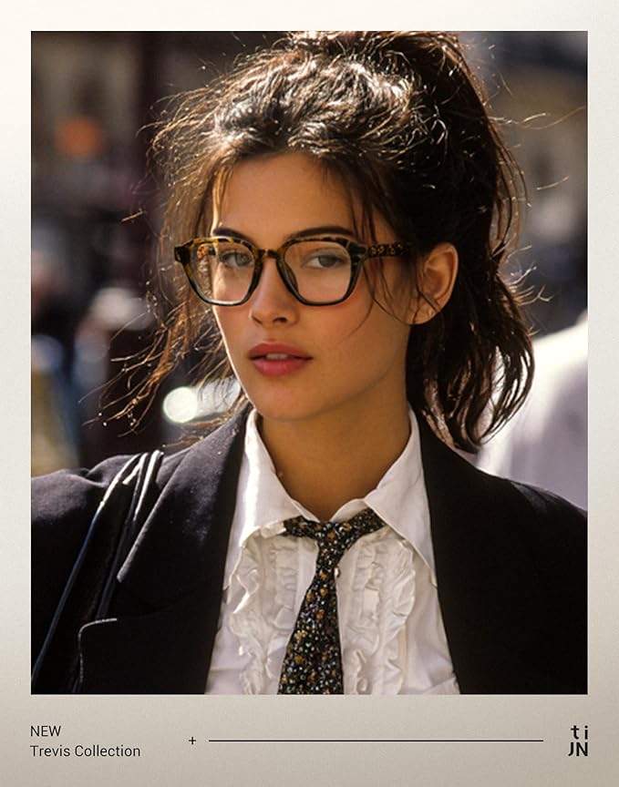 TIJN Blue Light Blocking Glasses, Anti Eyestrain UV Protection, TR90 Square Frame Glasses Chic Preppy Look for Women and Men