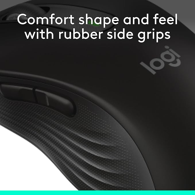 Logitech Signature M650 Wireless Mouse - for Small to Medium Sized Hands, 2-Year Battery, Silent Clicks, Customizable Side Buttons, Bluetooth, for PC/Mac/Multi-Device/Chromebook - Black