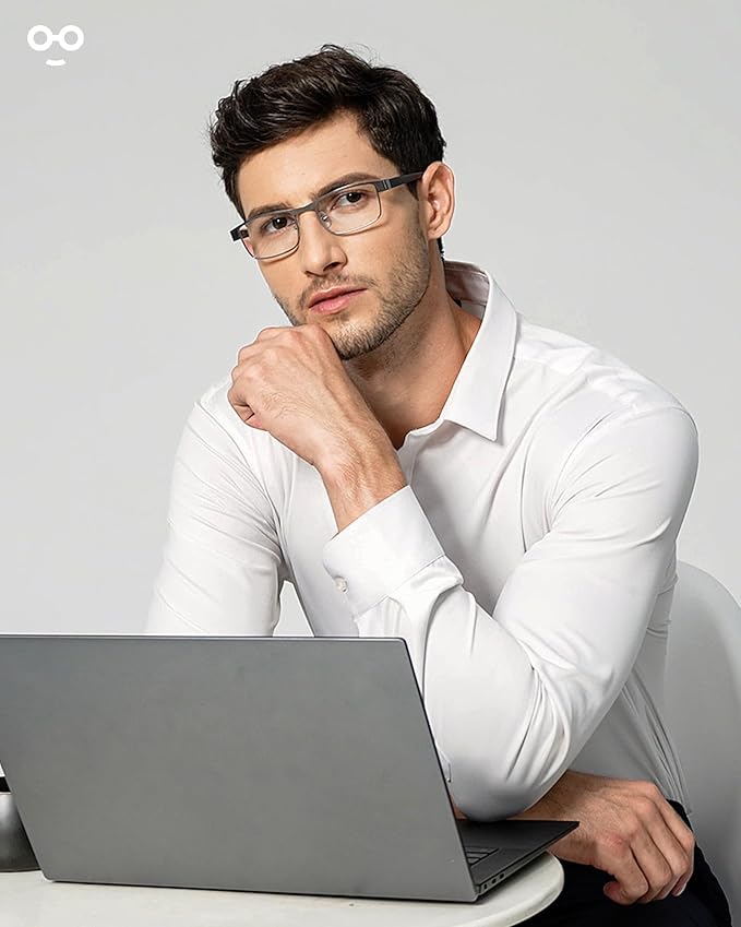 3PCS Blue Light Glasses Men - Bluelight Blocking Computer Metal Thin Frame For Mens/Women