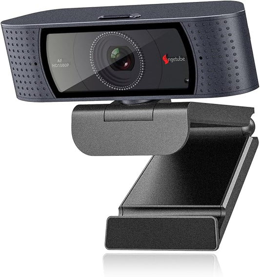 Angetube 1080P HD Webcam with Microphone, Computer Camera, 2 Mics, USB Type-A & A-to-C Adapter, Plug & Play USB PC Camera for Laptop, Web Cam for Online Calling, Zoom/Teams/Facetime, 2025 Version